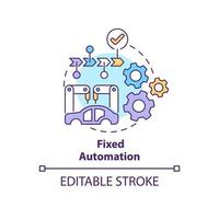 Fixed automation concept icon. Equipment configuration. Hardware abstract idea thin line illustration. Isolated outline drawing. Editable stroke. Roboto-Medium, Myriad Pro-Bold fonts used vector