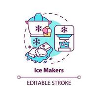 Ice makers concept icon. Home automated device. Daily automation abstract idea thin line illustration. Isolated outline drawing. Editable stroke. Roboto-Medium, Myriad Pro-Bold fonts used vector