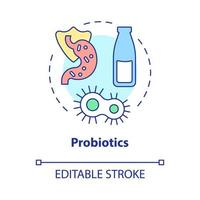 icono del concepto de probióticos. alimentos amigables con el intestino para una vida saludable idea abstracta ilustración de línea delgada. dibujo de contorno aislado. trazo editable. roboto-medium, innumerables fuentes pro-bold utilizadas vector