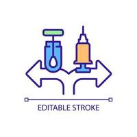 Providing vaccination proof and negative test RGB color icon. Imposing mandatory vaccines. Required covid testing. Isolated vector illustration. Simple filled line drawing. Editable stroke