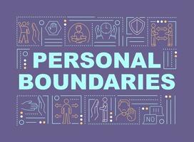 Individual boundaries word concepts banner. Define restrictions. Infographics with linear icons on purple background. Isolated creative typography. Vector outline color illustration with text