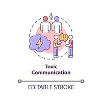 Toxic communication concept icon. Negative feeling expression. Aggressive partner. Arguing and dispute abstract idea thin line illustration. Vector isolated outline color drawing. Editable stroke