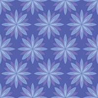 lindo patrón floral geométrico sin costuras con fondo azul marino de iones de cabeza de flor. fondo vectorial de primavera, telón de fondo abstracto botánico vector