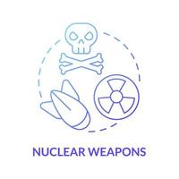 icono de concepto de gradiente azul de armas nucleares. Ilustración de línea delgada de idea abstracta de uso de energía nuclear. reacciones de fusión. arma inhumana destructiva. dibujo de color de contorno aislado vectorial vector