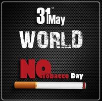 31 de mayo día mundial sin tabaco sobre fondo negro vector