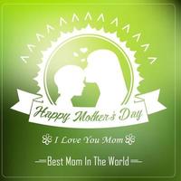 Happy Mother's Day with Silhouette of a mother and child Typographical Background vector