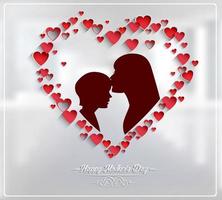 Mothers day with Silhouette of a mother and child.Vector vector