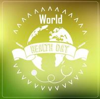 World Health Day concept with typography ribbon on green background vector