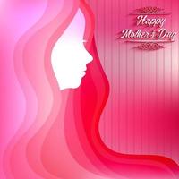 tarjeta de felicitación del día de la madre feliz con face.vector femenino vector