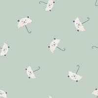 Bear umbrella seamless pattern. Funny characters background. vector