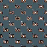Photo camera seamless pattern. Cute vintage cameras background. vector