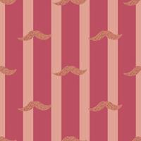 Mustache seamless pattern on. Vintage barber shop in doodle style. vector