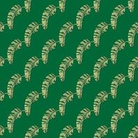 Banana leaves seamless pattern. Tropical branch in engraving style. vector
