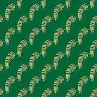 Banana leaves seamless pattern. Tropical branch in engraving style. vector