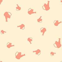 Watering can seamless pattern. Garden background. vector