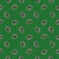 Fan palm leaves seamless pattern on. Vintage foliage of palmetto in engraving style. vector