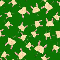 Umbrella bunny seamless pattern. Funny characters background. vector