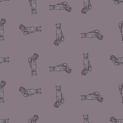 Leopard sitting seamless pattern. Vintage wildlife animals background.