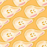 Pears of seamless pattern. Hand drawn background fruit. vector
