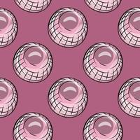 Glass balls seamless pattern. Decorative shapes background. vector