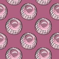 Glass balls seamless pattern. Decorative shapes background. vector