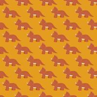 Triceratops seamless pattern. Children dino background. vector