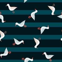 Seagulls standing seamless pattern. Background of sea birds. vector