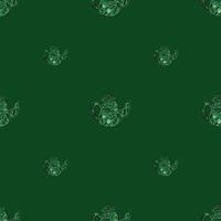 Vintage teapots seamless pattern. Background of teatime in hand drawn style. vector