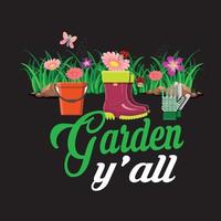 diseño de camisetas de jardinería. vector