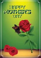 Mother's Day at the background of the spring landscape with beautiful rose and butterfly vector