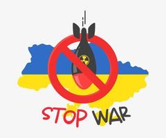 stop nuclear war Russian nuclear bomb attack on Ukraine vector
