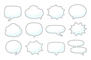 hand drawn speech bubble for chatting cartoon characters vector