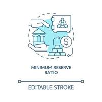 Reserve ratio minimization concept icon. Bank regulation system requirements. Monetary policy abstract idea thin line illustration. Vector isolated outline color drawing. Editable stroke
