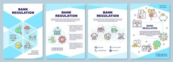 Bank regulation brochure template. Minimum reserve ratio. Flyer, booklet, leaflet print, cover design with linear icons. Vector layouts for presentation, annual reports, advertisement pages
