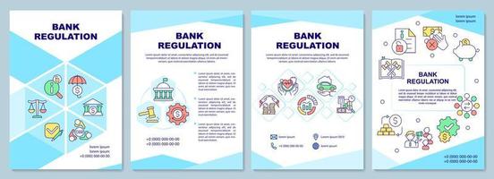 Bank regulation brochure template. Minimum reserve ratio. Flyer, booklet, leaflet print, cover design with linear icons. Vector layouts for presentation, annual reports, advertisement pages