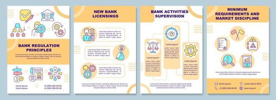 Bank regulation principles brochure template. Market discipline. Flyer, booklet, leaflet print, cover design with linear icons. Vector layouts for presentation, annual reports, advertisement pages