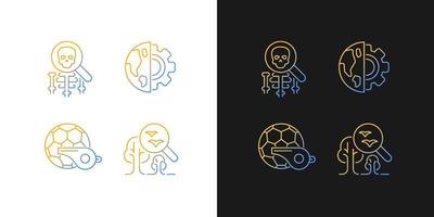 Variety of school subjects gradient icons set for dark and light mode. Environmental science. Thin line contour symbols bundle. Isolated vector outline illustrations collection on black and white