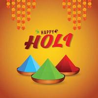 Colorfull illustration of happy holi festival vector