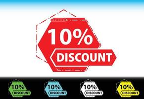 10 percent discount new offer logo and icon design template vector