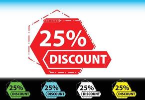 25 percent discount new offer logo and icon design template vector