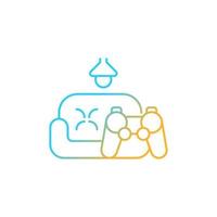 Game room gradient linear vector icon. Increase employee engagement. Staff lounge area. Psychological wellbeing. Thin line color symbol. Modern style pictogram. Vector isolated outline drawing