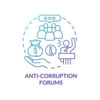 Anti corruption connventions concept icon. Public activities against fraud abstract idea thin line illustration. Global economics ommunity discussion. Vector isolated outline color drawing.