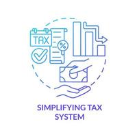 Simplifying taxation system concept icon. Taxation study abstract idea thin line illustration. Corruption influence on tax system. Economics issues. Vector isolated outline color drawing.