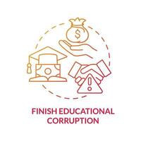 Fight educational corruption concept icon. Illegal actions in educational system abstract idea thin line illustration. Cheating on entrance examination. Vector isolated outline color drawing.