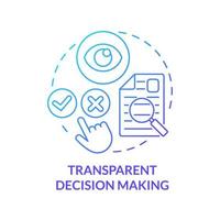 Transparent decision making blue concept icon. Political accountability abstract idea thin line illustration. Social trust. Increasing of media literacy. Vector isolated outline color drawing.