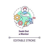 Seek out mentor concept icon. Training for professional on job position. Career advancement abstract idea thin line illustration. Vector isolated outline color drawing. Editable stroke