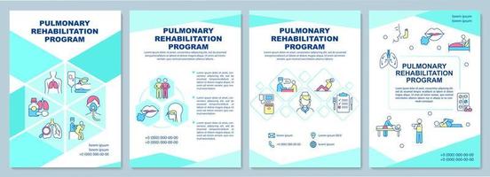 plantilla de folleto del programa de rehabilitación pulmonar. folleto, folleto, impresión de folleto, diseño de portada con iconos lineales. diseños vectoriales para presentaciones, informes anuales, páginas de publicidad vector