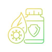 Antioxidant supplements gradient linear vector icon. Medicine to strengthen immunity. Oxidative stress prevention. Thin line color symbol. Modern style pictogram. Vector isolated outline drawing