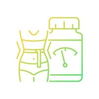 Supplements for weight loss gradient linear vector icon. Weight management treatment. Pills for staying healthy and fit. Thin line color symbol. Modern style pictogram. Vector isolated outline drawing