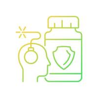 Anxiety supplements gradient linear vector icon. Mental health disorders. Nutrients for better brain chemistry. Thin line color symbol. Modern style pictogram. Vector isolated outline drawing